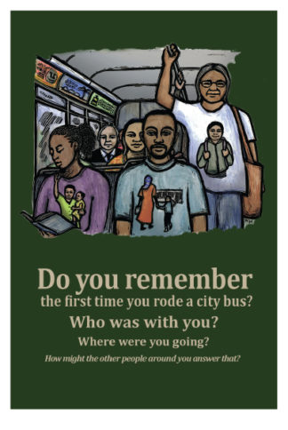 First Bus Ride - Artwork by Ricardo Levins Morales