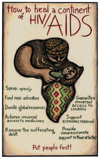 How to Heal a Continent - Africa HIV/AIDS Poster by Ricardo Levins Morales
