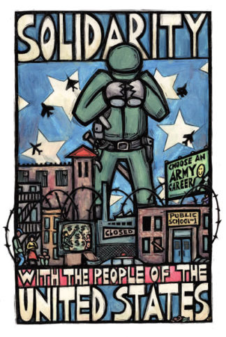 Solidarity With the People of the United States - Policing, Repression Poster by Ricardo Levins Morales