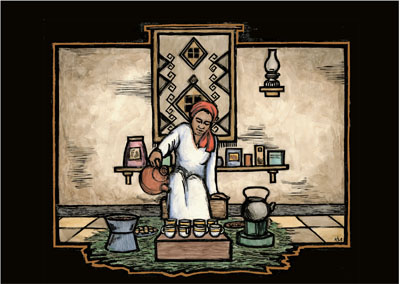 Coffee Ceremony - Traditional Ethiopian Ceremony Poster by Ricardo Levins Morales