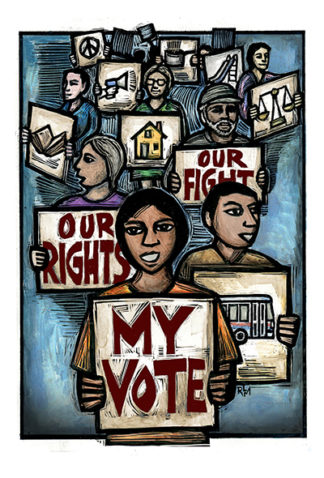 My Vote - Voting Rights Poster by Ricardo Levins Morales