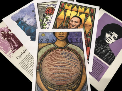 Women Rising Poster Pack featuring a spread of 6 posters of women's history and liberation