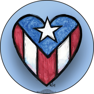 Love for Puerto Rico - Button by Ricardo Levins Morales Art Studio
