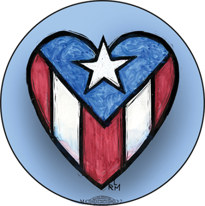 Love for Puerto Rico - Button by Ricardo Levins Morales Art Studio
