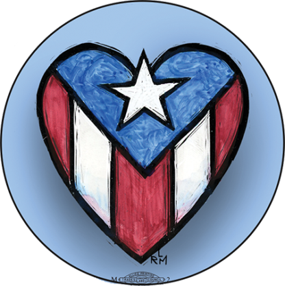 Love for Puerto Rico - Button by Ricardo Levins Morales Art Studio