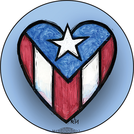 Love for Puerto Rico - Button by Ricardo Levins Morales Art Studio