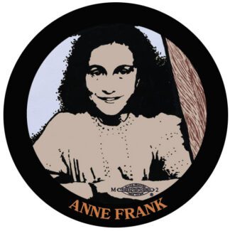 Anne Frank pin button by Ricardo Levins Morales Art Studio