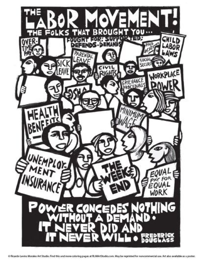 5 Free Labor Movement Coloring Pages