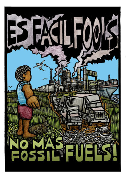 Greeting card: Es fácil, fools: No más fossil fuels!