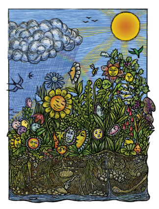 p1041 Wildflowers poster by Ricardo Levins Morales