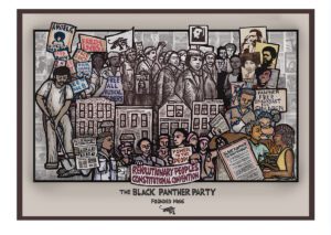 Black Panther Party commemmorative poster by Ricardo Levins Morales