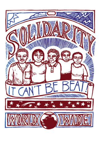 Solidarity - It Can't Be Beat! Labor Poster by Ricardo Levins Morales