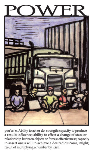 Power - Direct Action, Blockade, Protest Poster by Ricardo Levins Morales