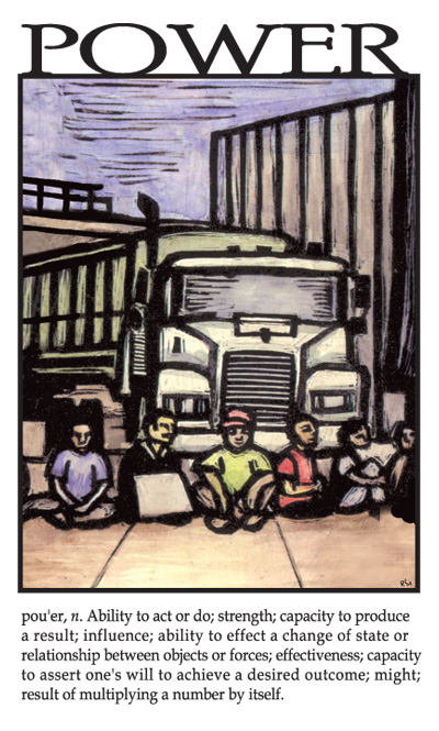 Power - Direct Action, Blockade, Protest Poster by Ricardo Levins Morales
