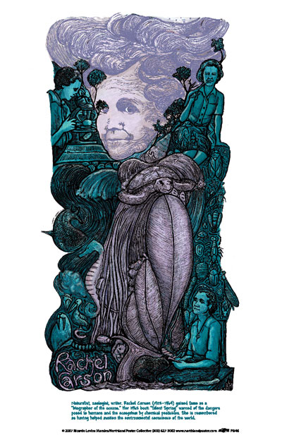 Rachel Carson - Silent Spring Environmentalist Poster by Ricardo Levins Morales