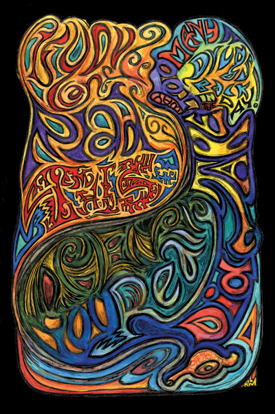 If You Can Read This - Hippie Psychadelic Poster by Ricardo Levins Morales
