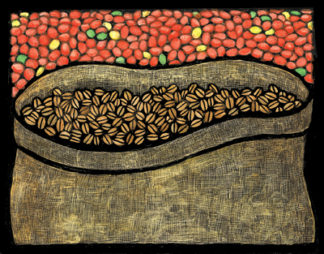 Sack Of Coffee Beans, Poster by Ricardo Levins Morales