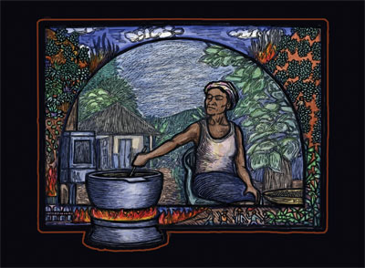 Coffee Returns to Haiti Poster by Ricardo Levins Morales