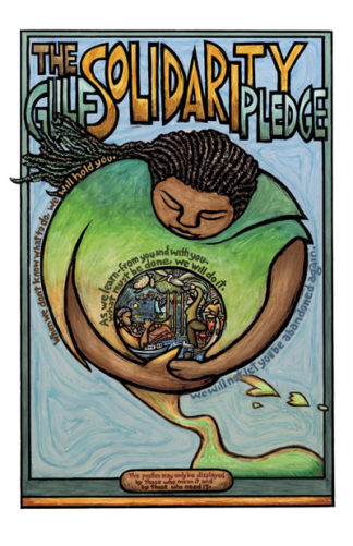 Gulf Solidarity Pledge - Gulf Coast Poster by Ricardo Levins Morales