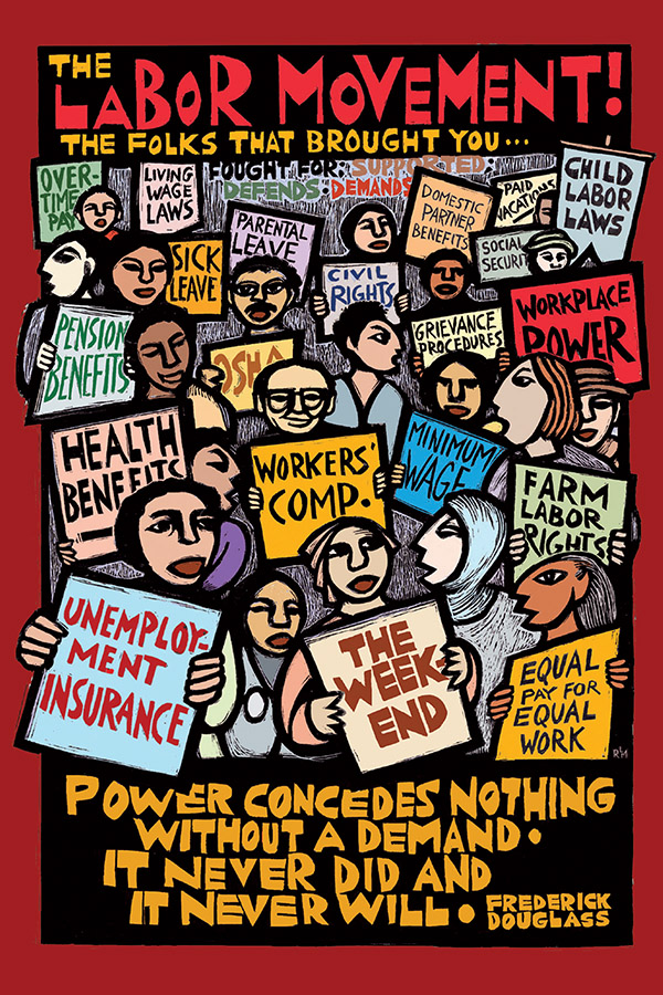 Labor Movement (Postcard) Ricardo Levins Morales Arts