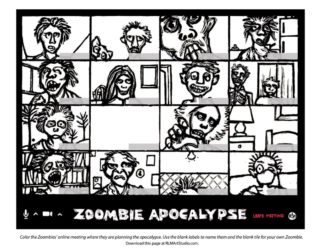 RLM Zoombie Apocalypse zombie coloring page